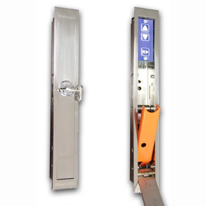 cofre blindino INOX desbloqueo de electrofreno para motores de puertas enrollables.