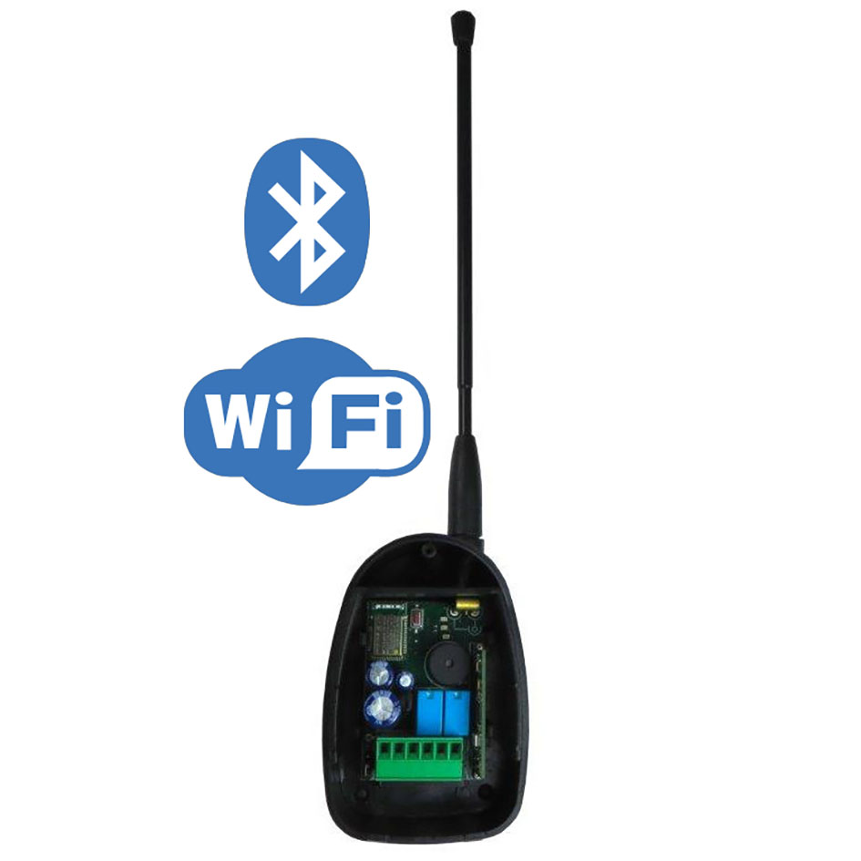 imagen receptor radio, bluetooth y wifi bicanal de 12/24 Vac./dc..