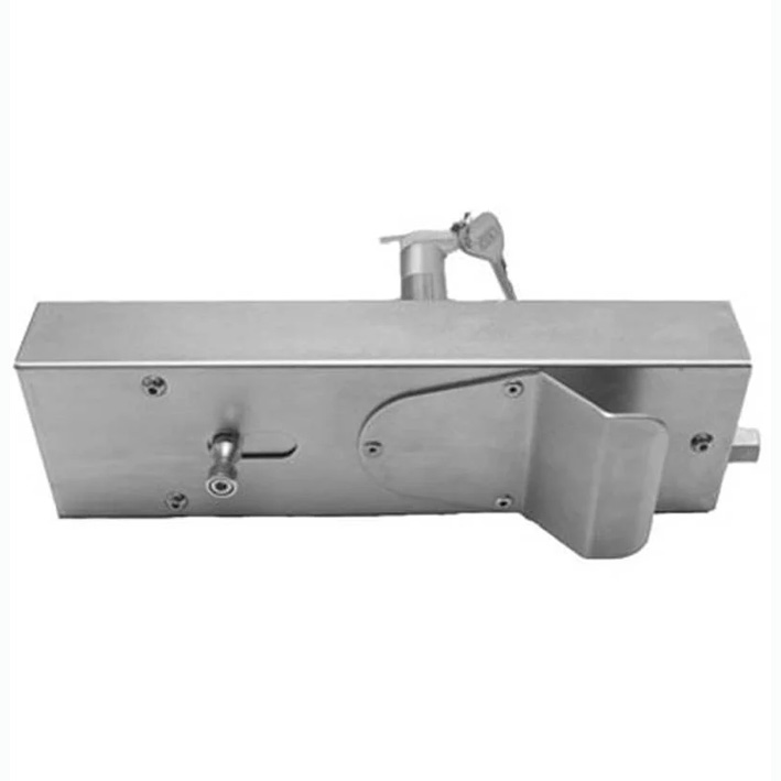 imagen de cerradura hidráulica de 12 Vdc. para puertas batientes con cilindro de 50mm. y pomo interior.